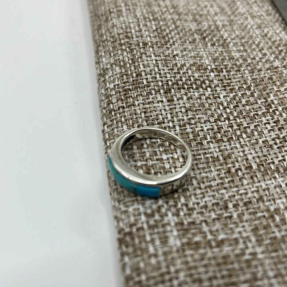 Authentic Southwest WJ Wilson Jim Navajo Sleeping Beauty Turquoise Size 6 Ring - Picture 12 of 12
